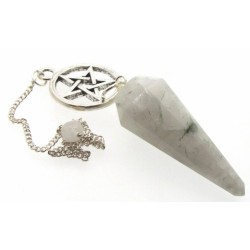 Rainbow Moonstone Pentacle Gemstone Terminated Pendulum